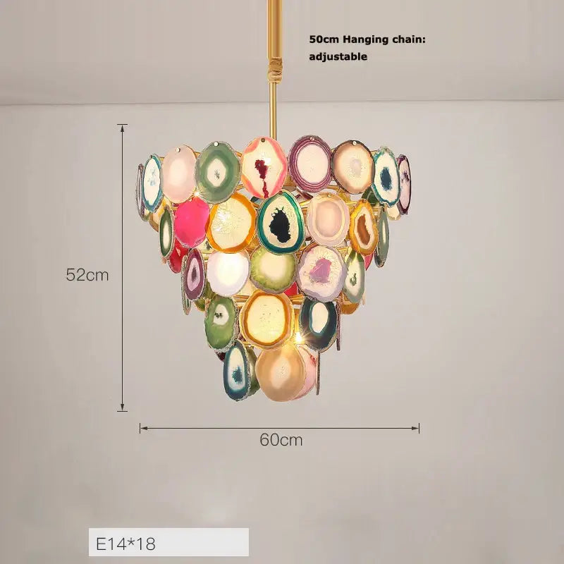 Pink Agate LED Chandelier