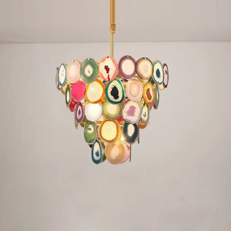 Pink Agate LED Chandelier