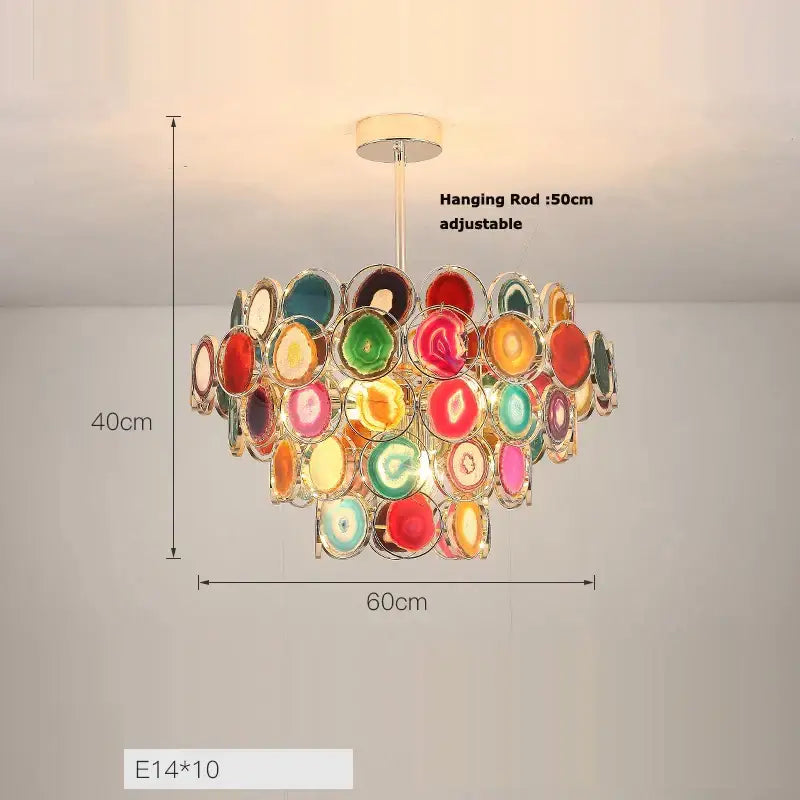 Pink Agate LED Chandelier