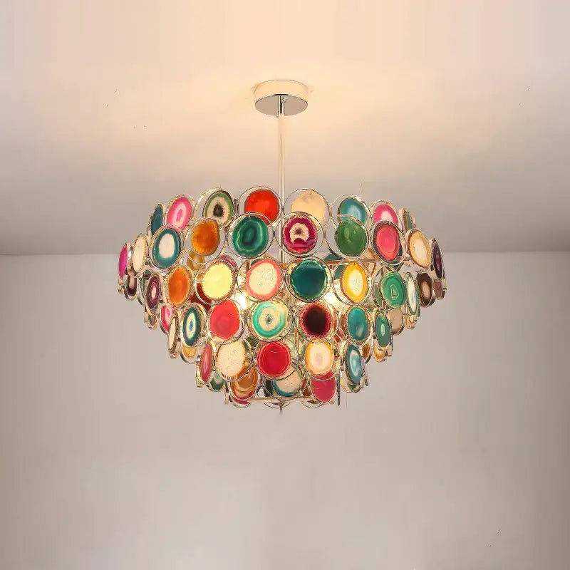 Pink Agate LED Chandelier