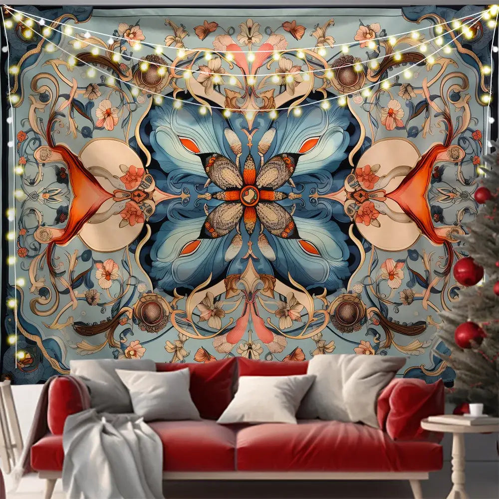 Pink Black Butterfly Tapestry