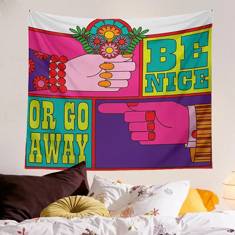 Psychedelic Floral Tapestry