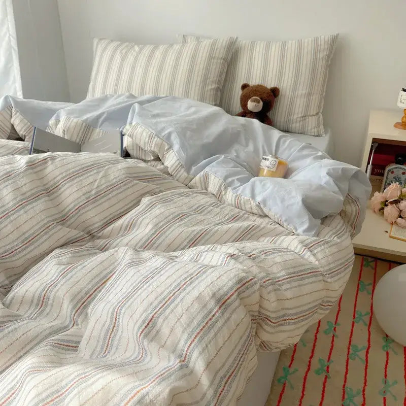 Pink Gingham Cotton Bedding