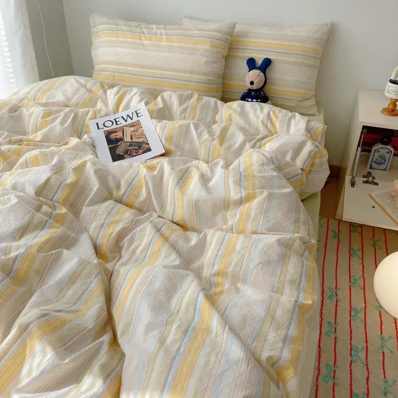 Pink Gingham Cotton Bedding