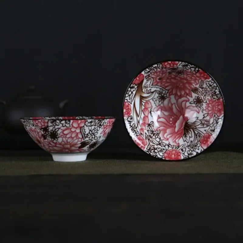 Porcelain Floral Hand-Painted Bowls