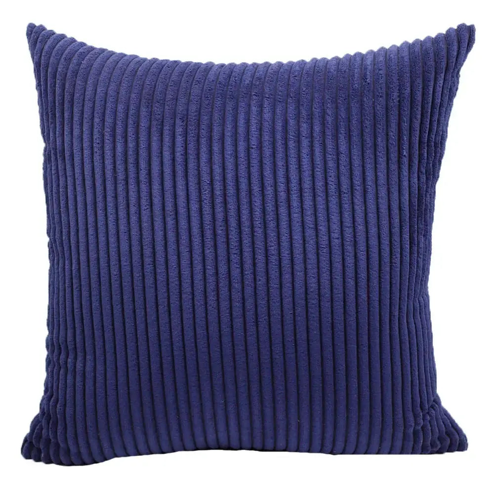 Blue Striped Corduroy Pillow