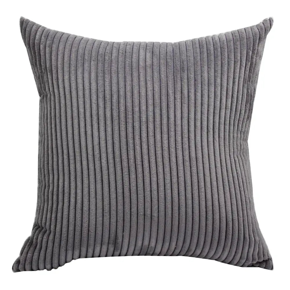 Blue Striped Corduroy Pillow