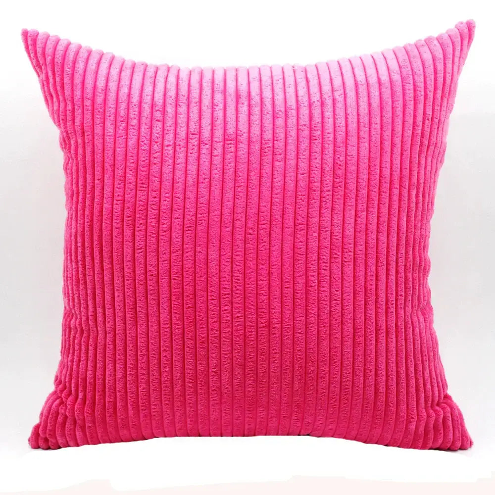 Blue Striped Corduroy Pillow