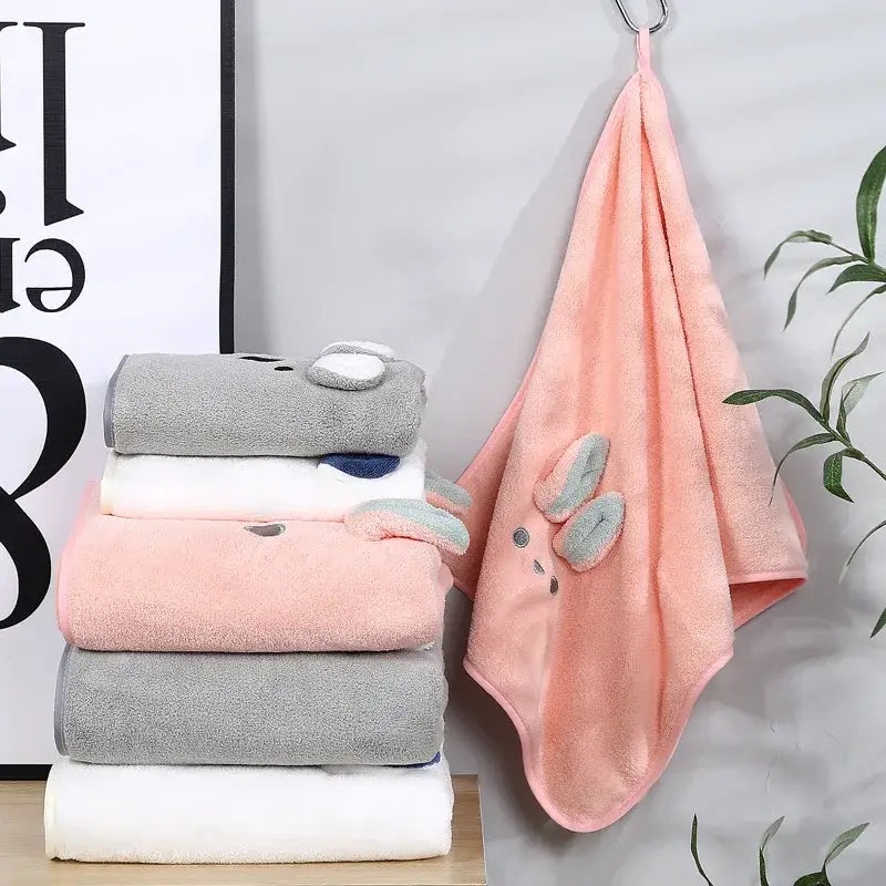 Pink Bunny Face Towel