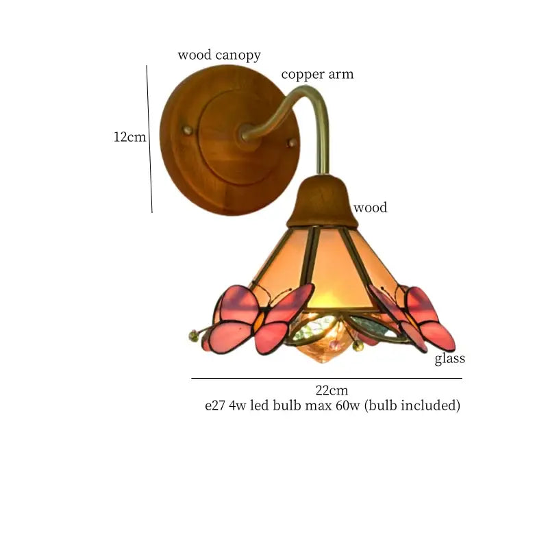 Pink Glass Wall Sconce