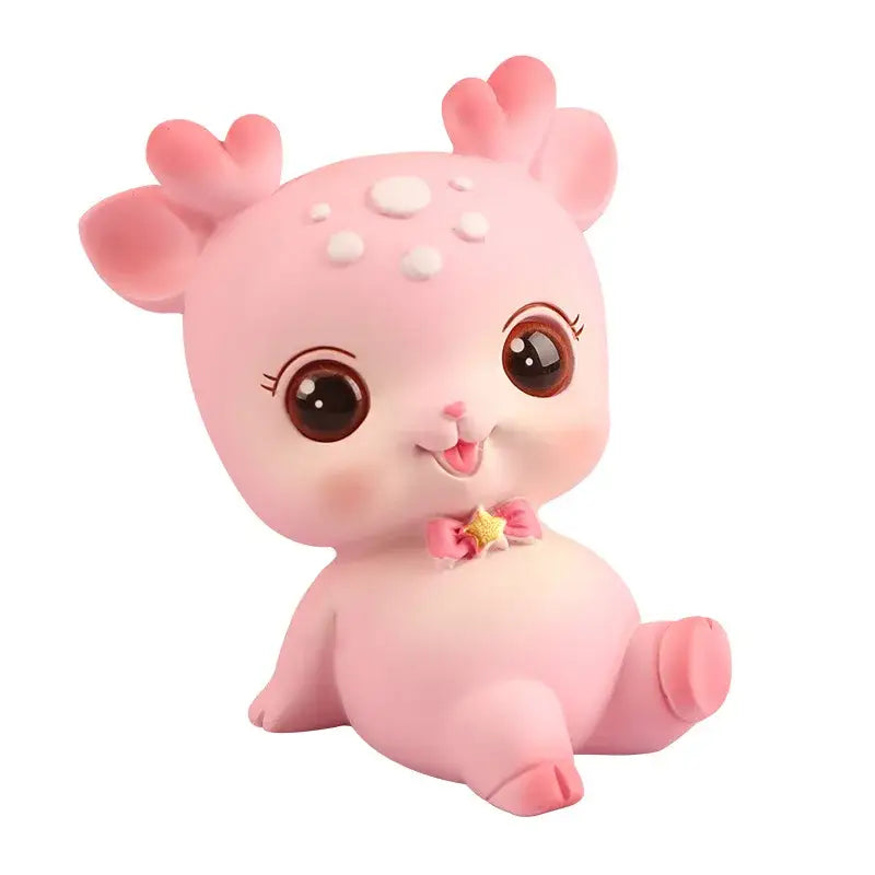 Pink Resin Deer Figurines