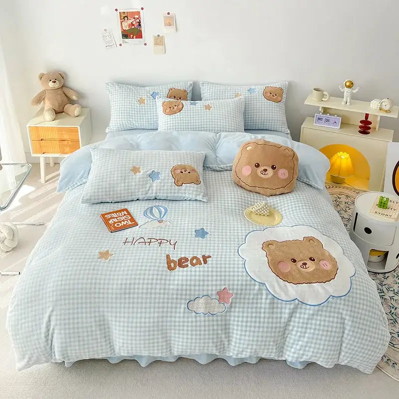 Pink Rabbit Applique Bedding