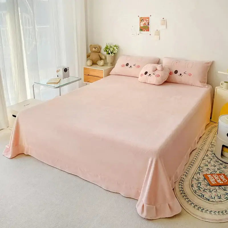 Pink Rabbit Applique Bedding