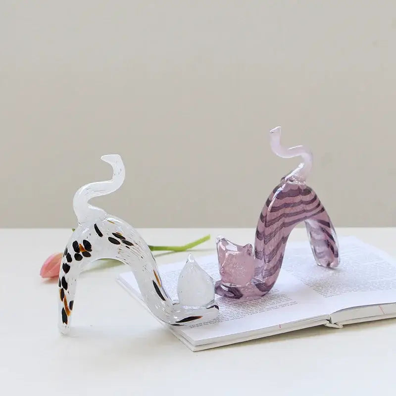 Pink Crystal Cat Figurine