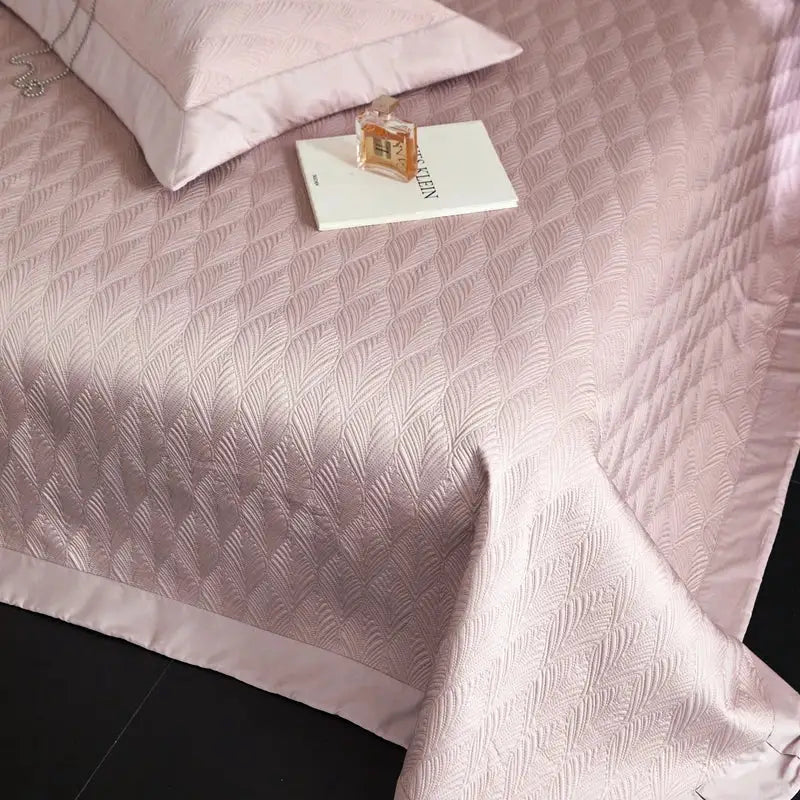 Pink Lyocell Quilted Bedspread