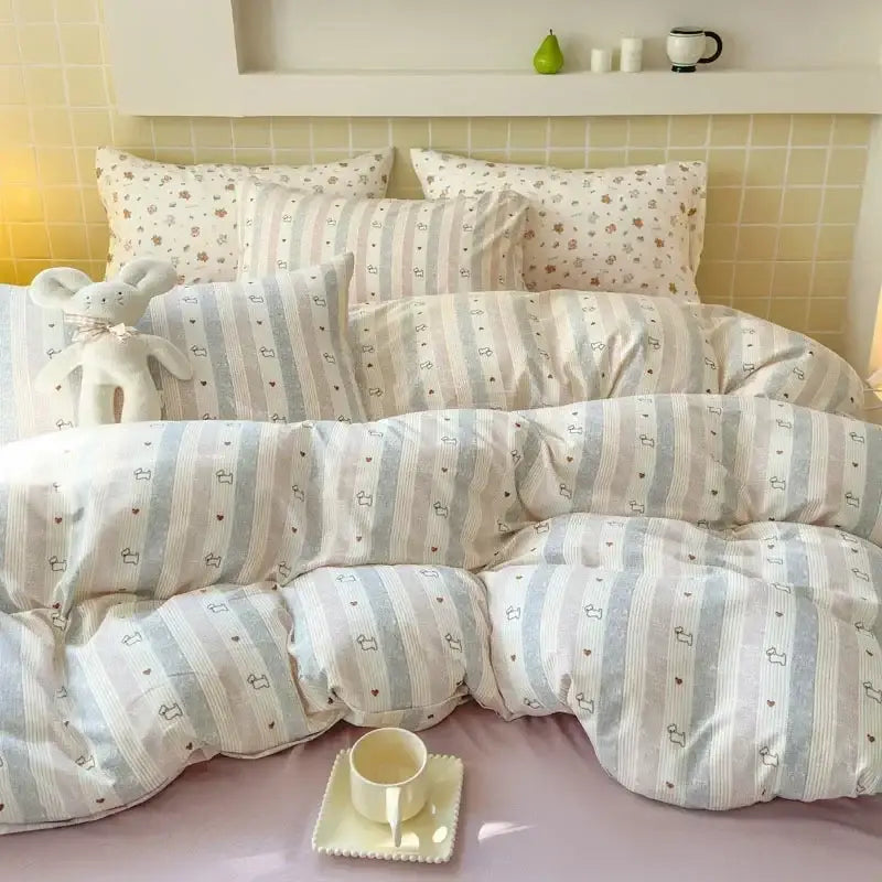 Pink Jacquard Sheet Set