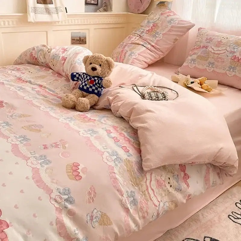 Pink Lace Cotton Comforter