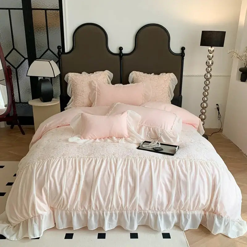 Pink Princess Lace Bedding