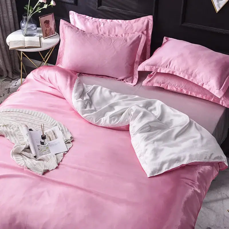 Pink Rayon Satin Bedding