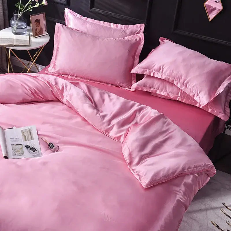 Pink Rayon Satin Bedding