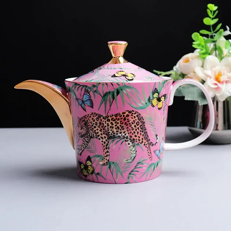 Pink Bone China Teacup Set