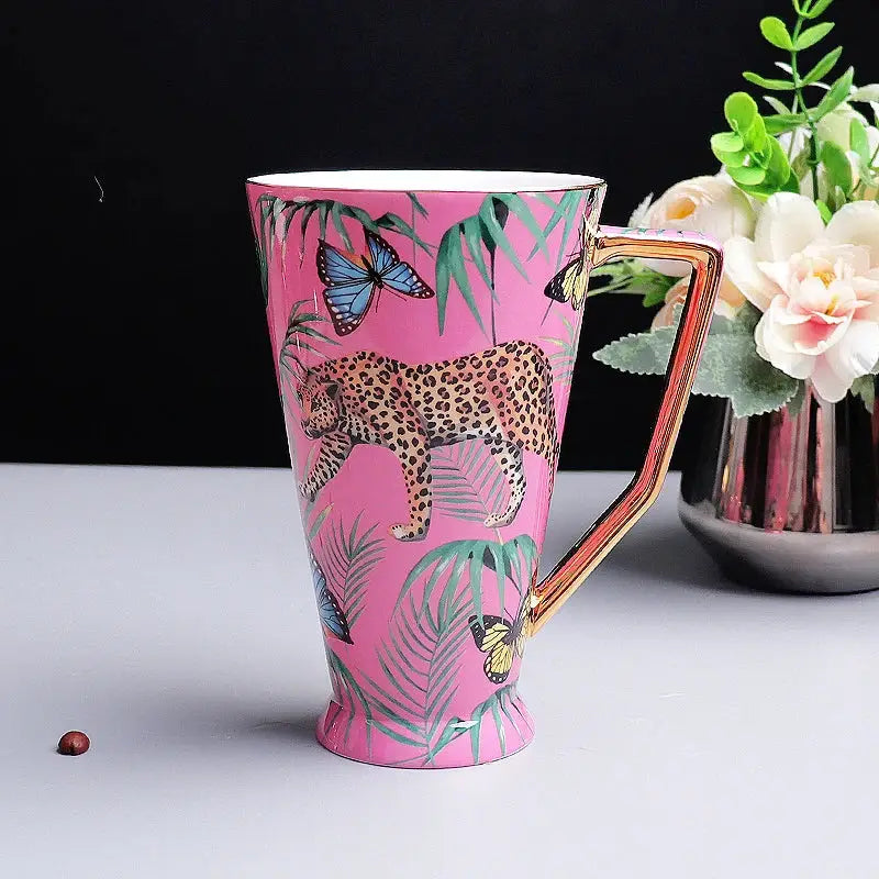Pink Bone China Teacup Set