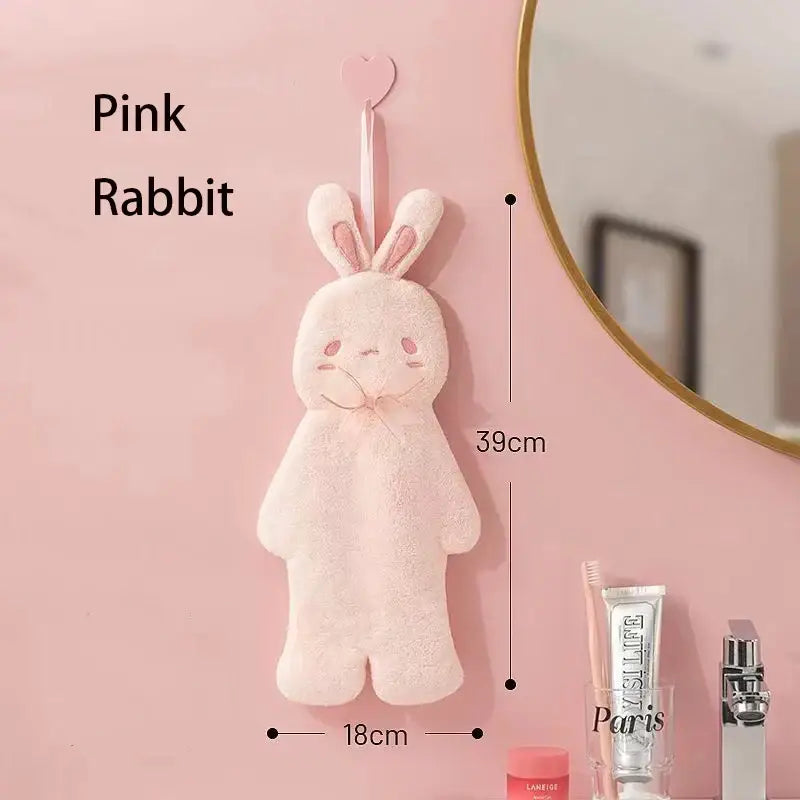 Pink Plush Rabbit Towel