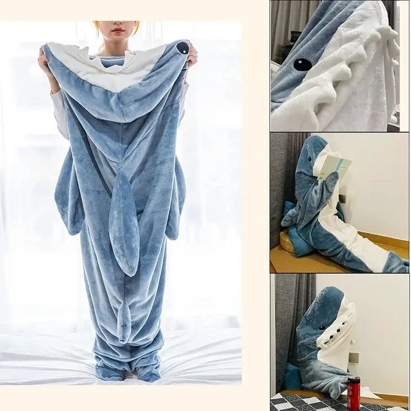 Pink Plush Shark Blanket