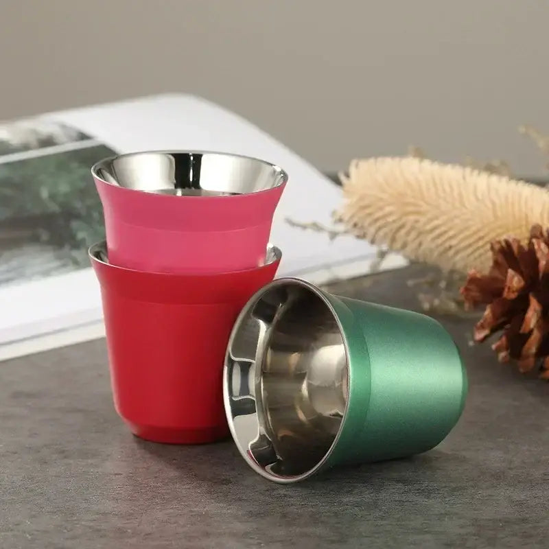Pink Double Wall Espresso Mugs