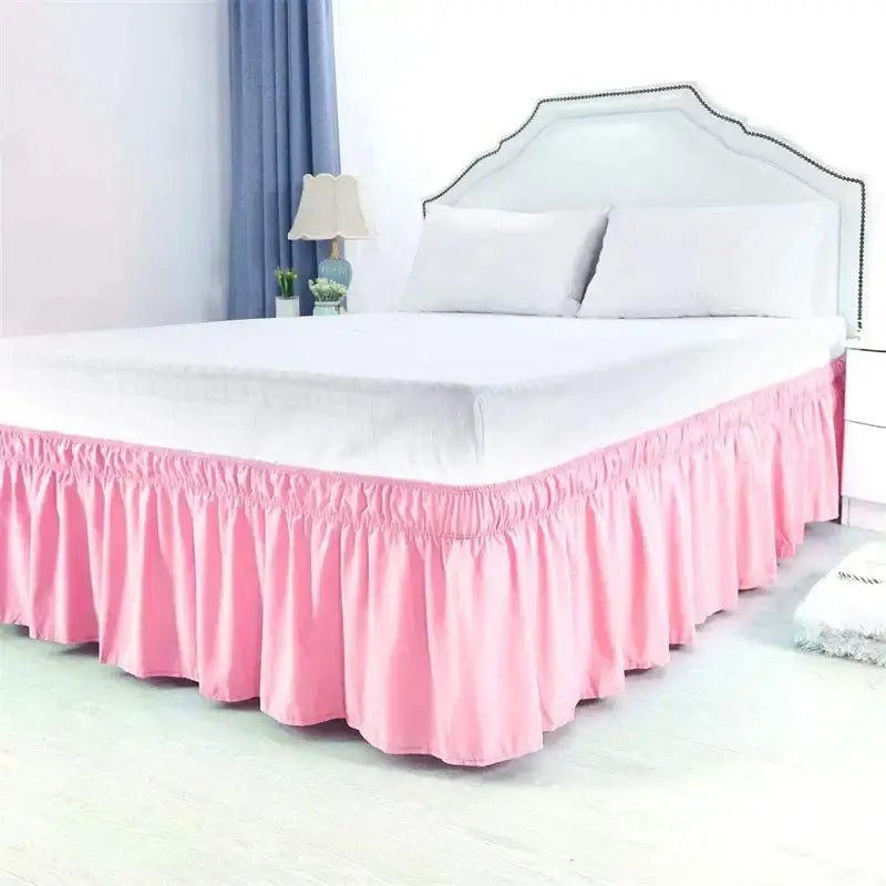 Pink Ruffled Bed Skirt