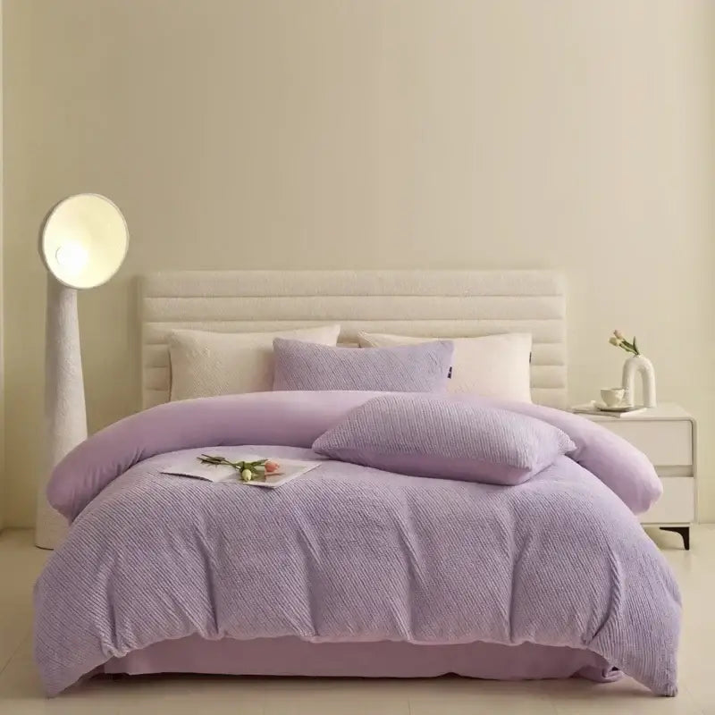 Pink Winter Fleece Bedding Set