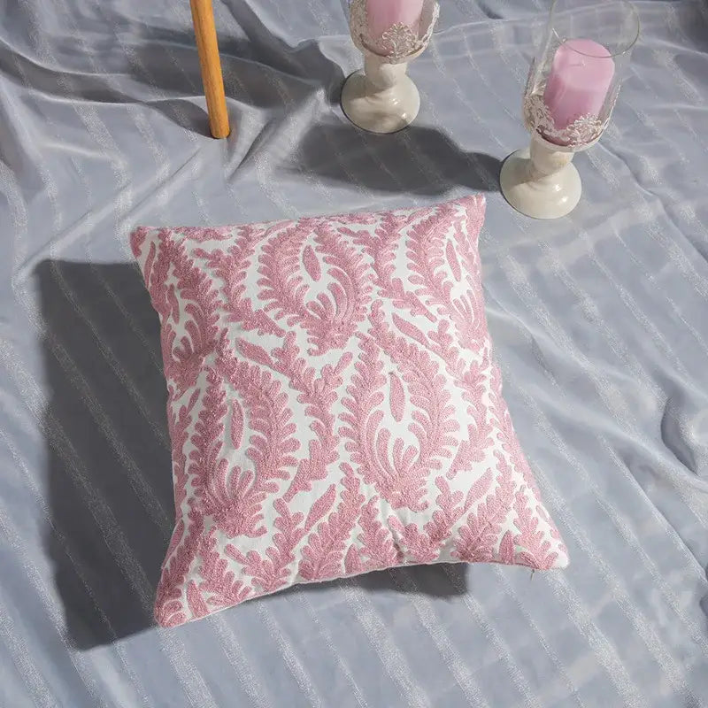 Cotton Embroidered Geometry Pillow