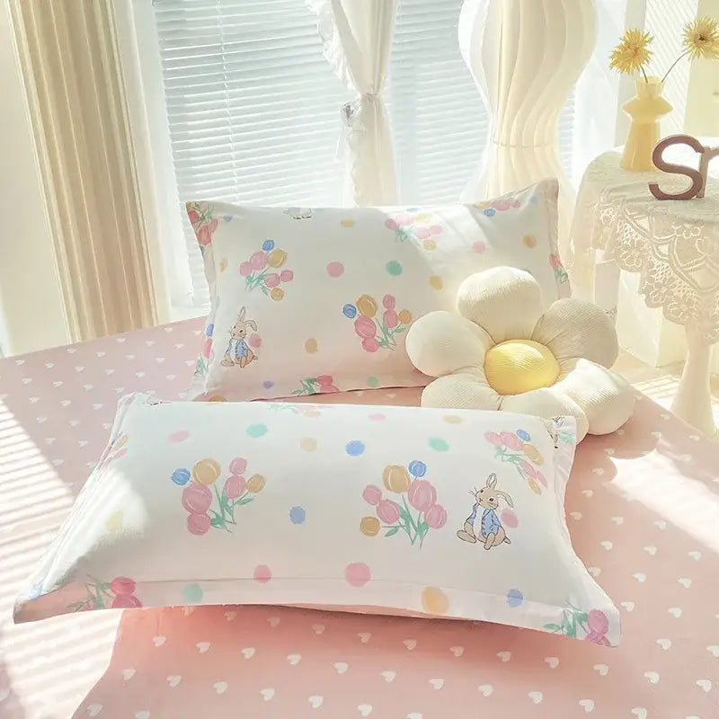 Floral Cotton Bedding Set with Satin Finish
