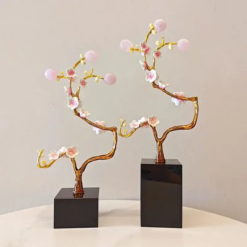 Golden Tree Crystal Statue