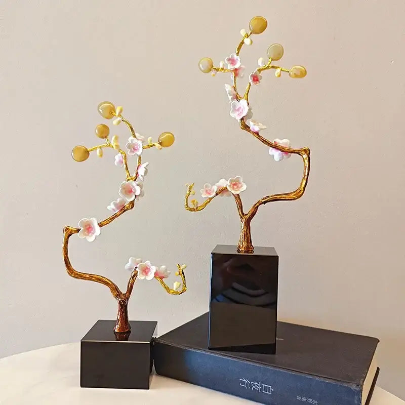Golden Tree Crystal Statue