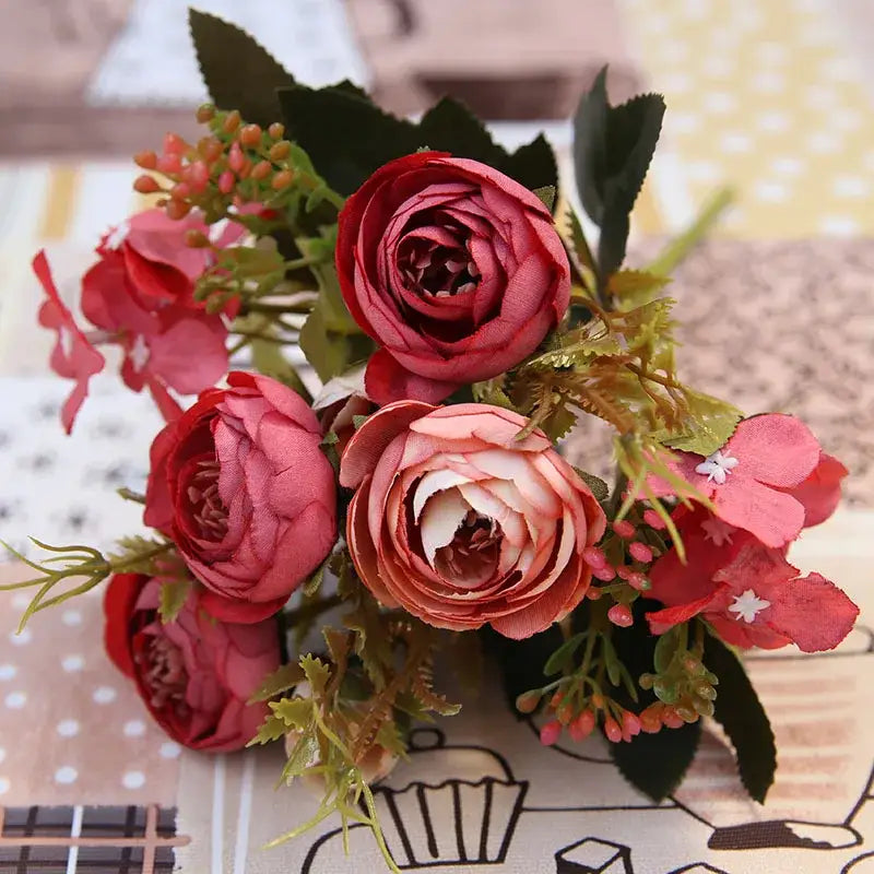 Silk Tea Rose Bouquet