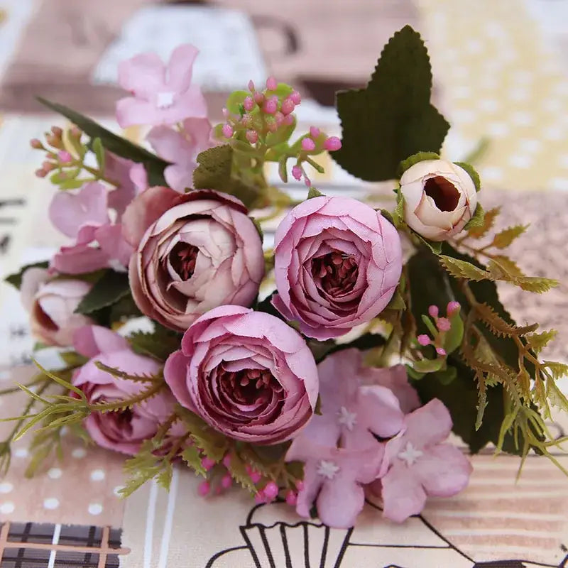 Silk Tea Rose Bouquet