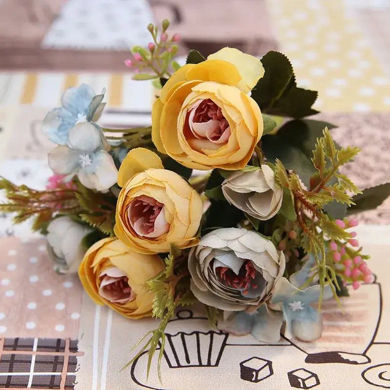 Silk Tea Rose Bouquet