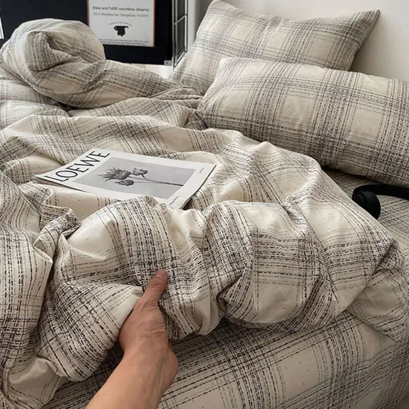 Cream Charcoal Cotton Bedding