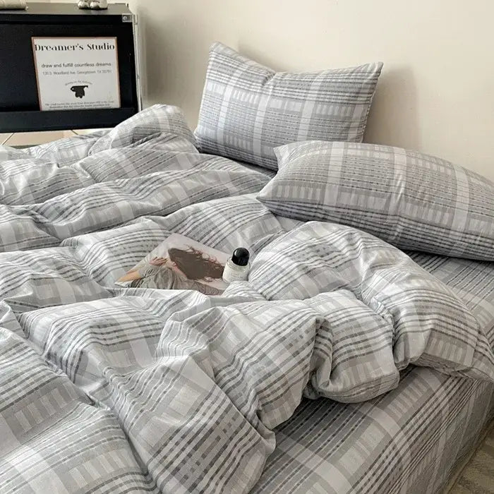 Cream Charcoal Cotton Bedding