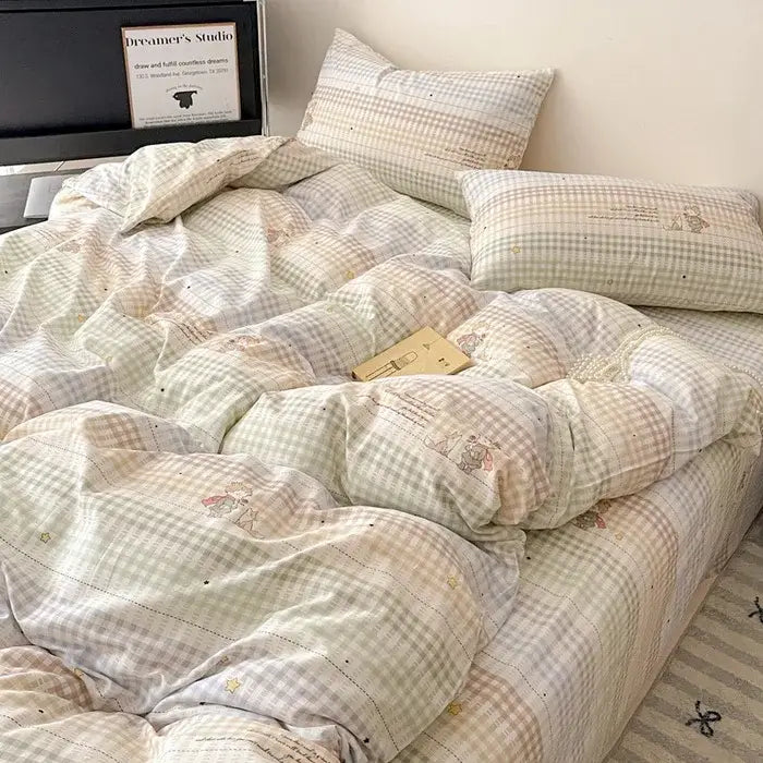 Cream Charcoal Cotton Bedding