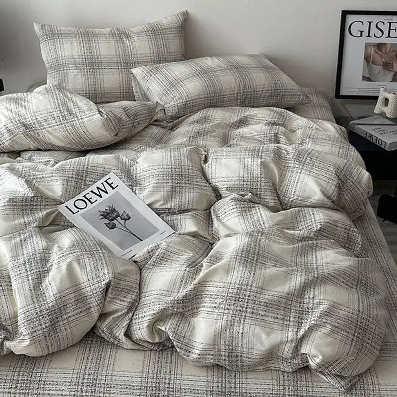 Cream Charcoal Cotton Bedding