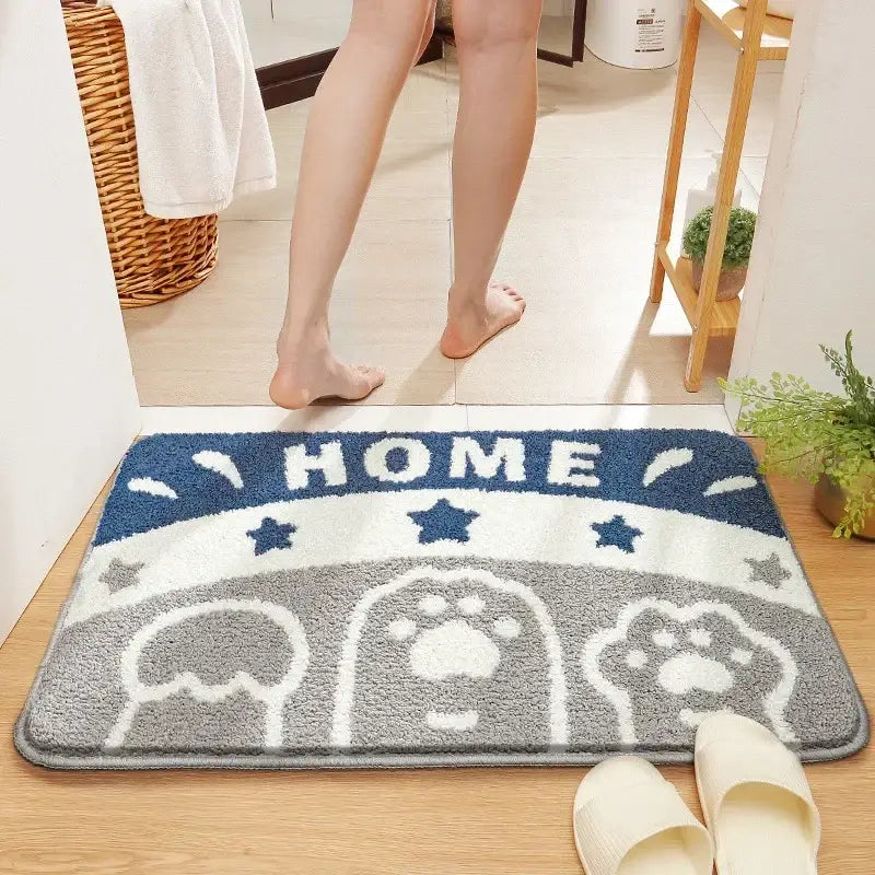 Gray Microfiber Animal Rug