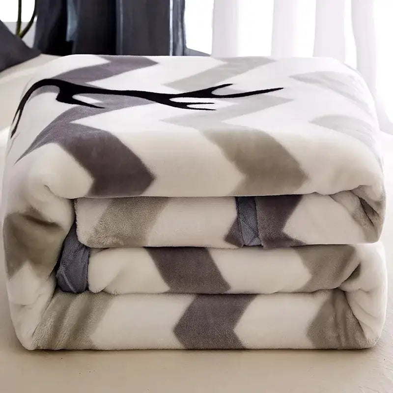 Black White Chevron Blanket