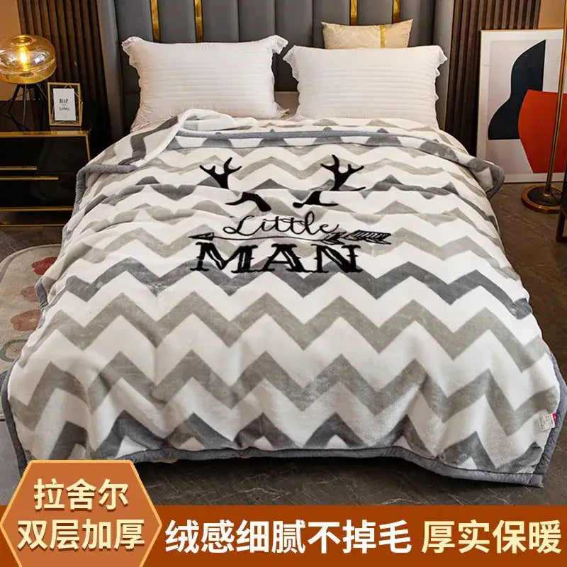 Black White Chevron Blanket