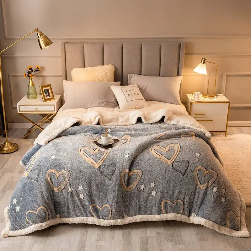 Cream Floral Wool Blanket