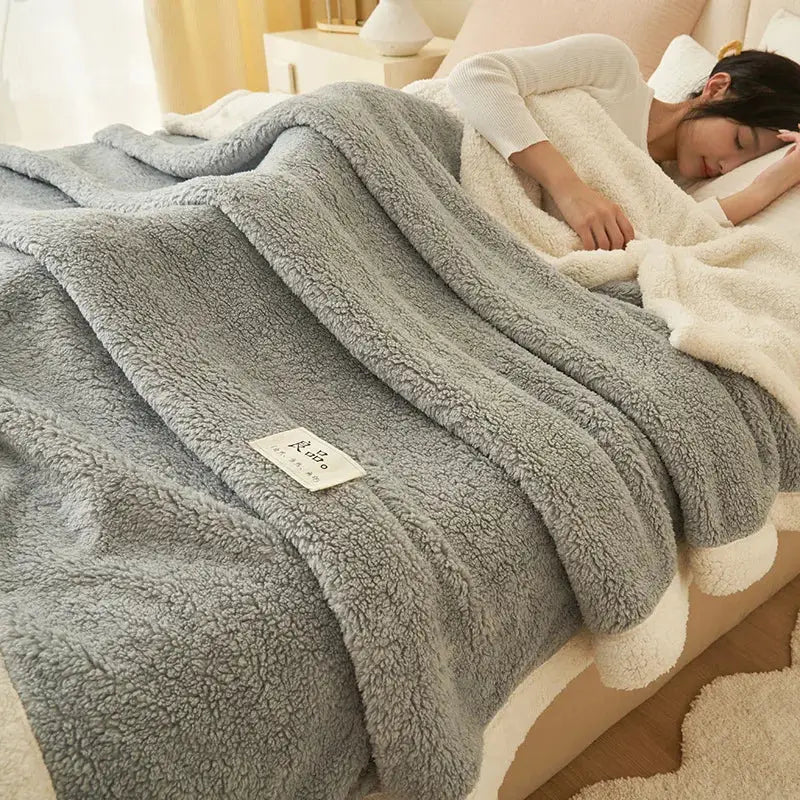Gray Coral Fleece Blanket