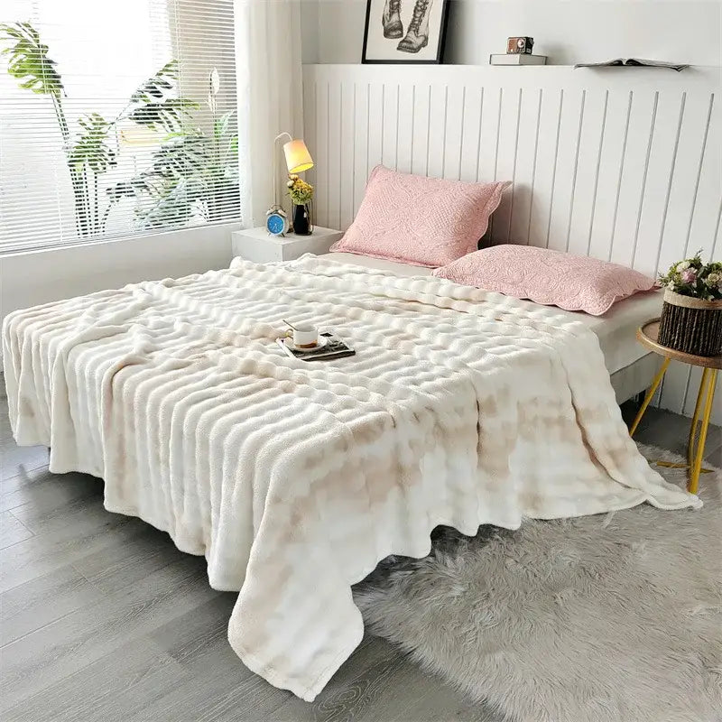 Gray Fleece Throw Blanket