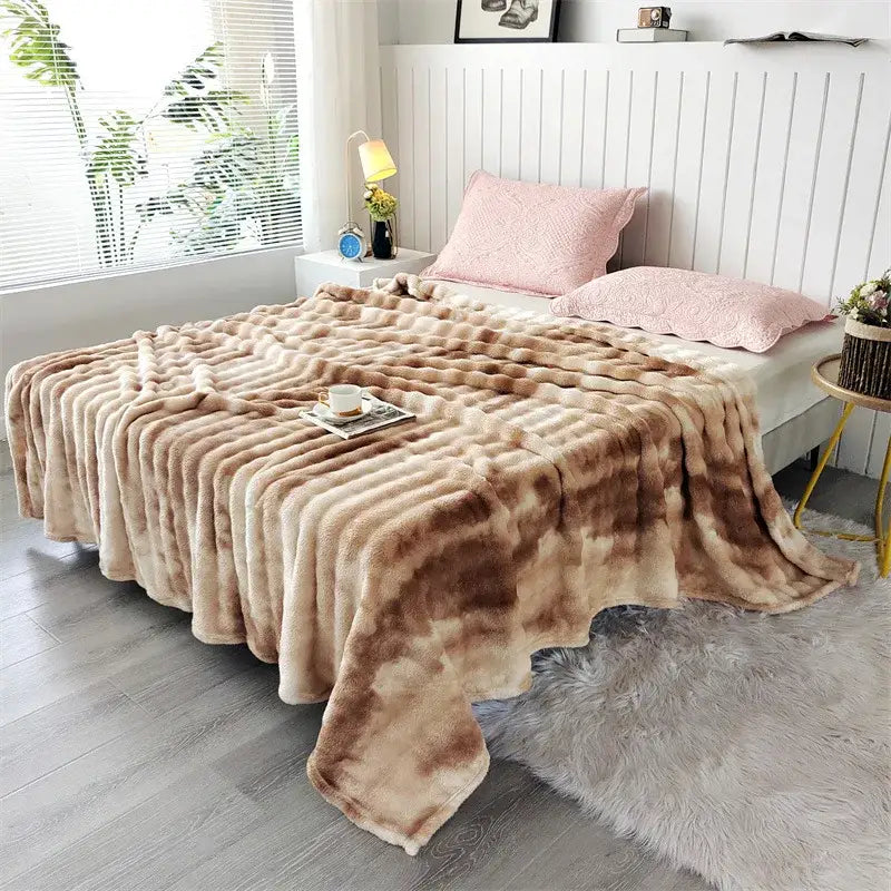Gray Fleece Throw Blanket