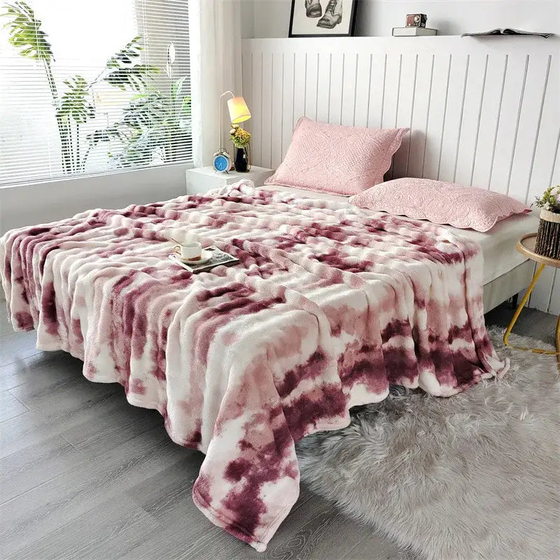 Gray Fleece Throw Blanket